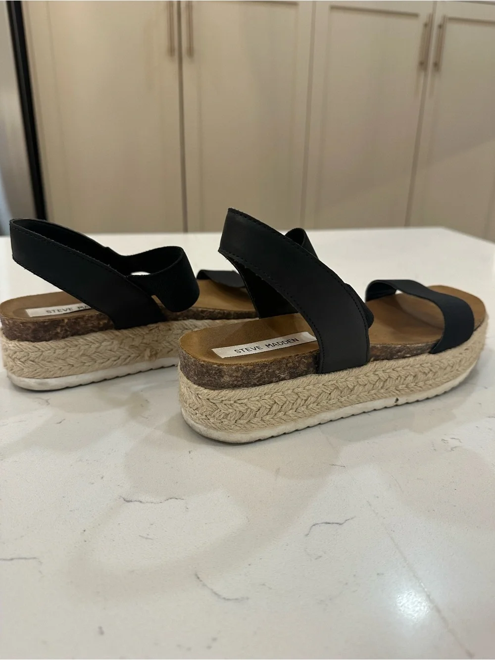 Steve Madden Black Espadrille Platform Sandals-8